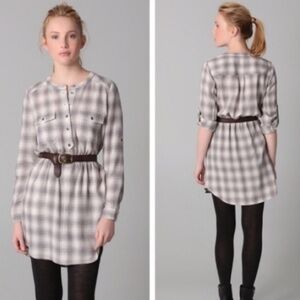 Madewell Broadway & Broome Deep Woods Plaid Shirt Dress